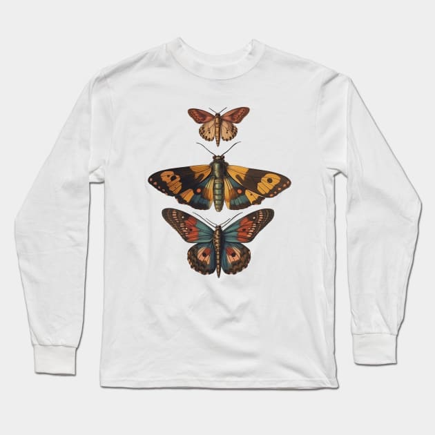 Trio of Moths Long Sleeve T-Shirt by Young Inexperienced 